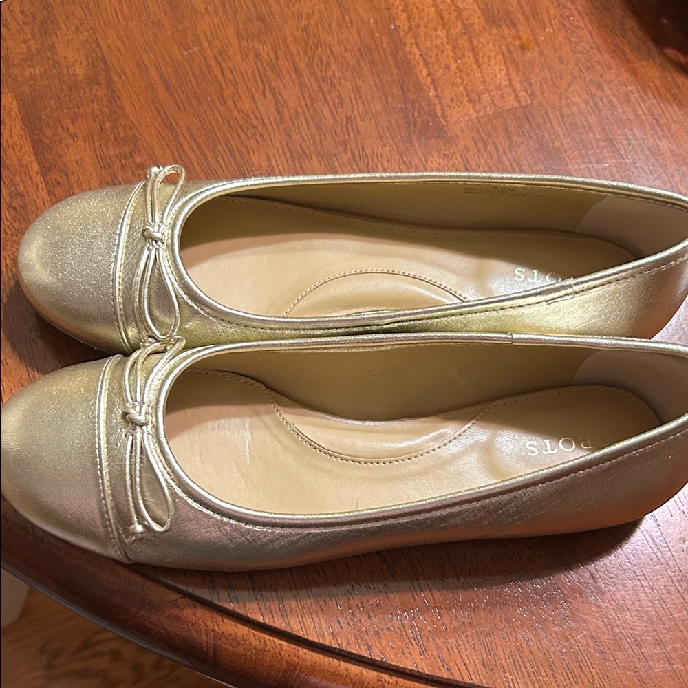NOT FOR SALE——Talbots Shimmering Gold Ballet Flats